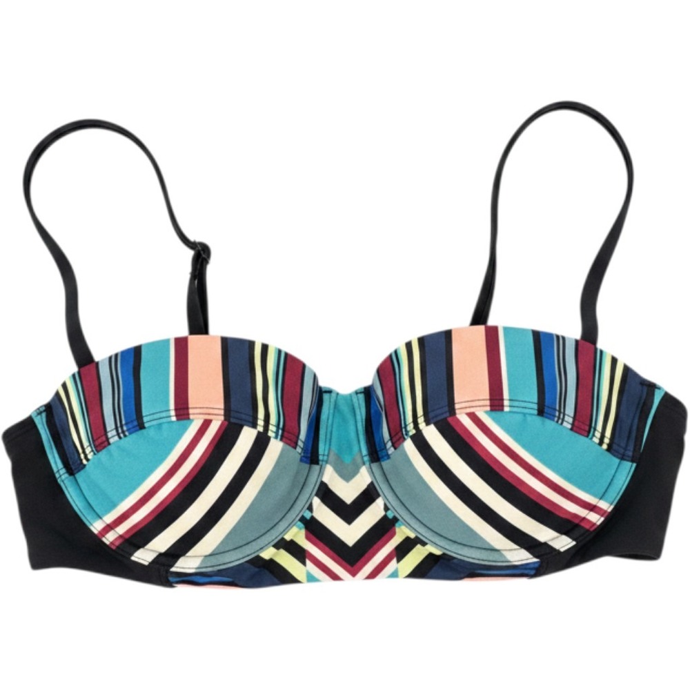 Beach Betty by Miracle Brands Multi-Color Stripe Bikini‎ Top Small 670522